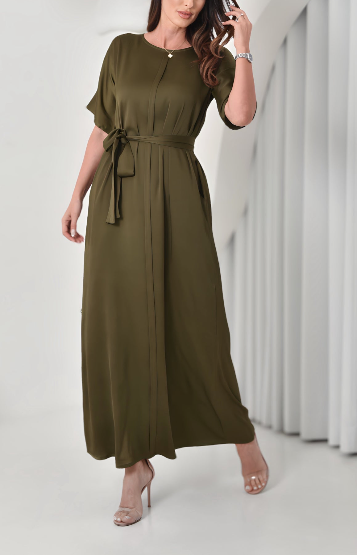 Urban Oasis Army Green Dress Chic Everyday Wear | La Mode Patchouli Urban Oasis Army Green Dress Chic Everyday Wear | La Mode Patchouli