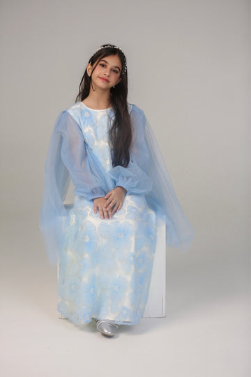 Serene Blossom Satin Girls Gown