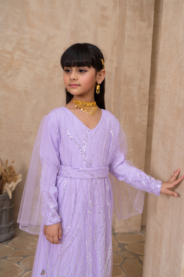Lavender crystal Thobe Dress
