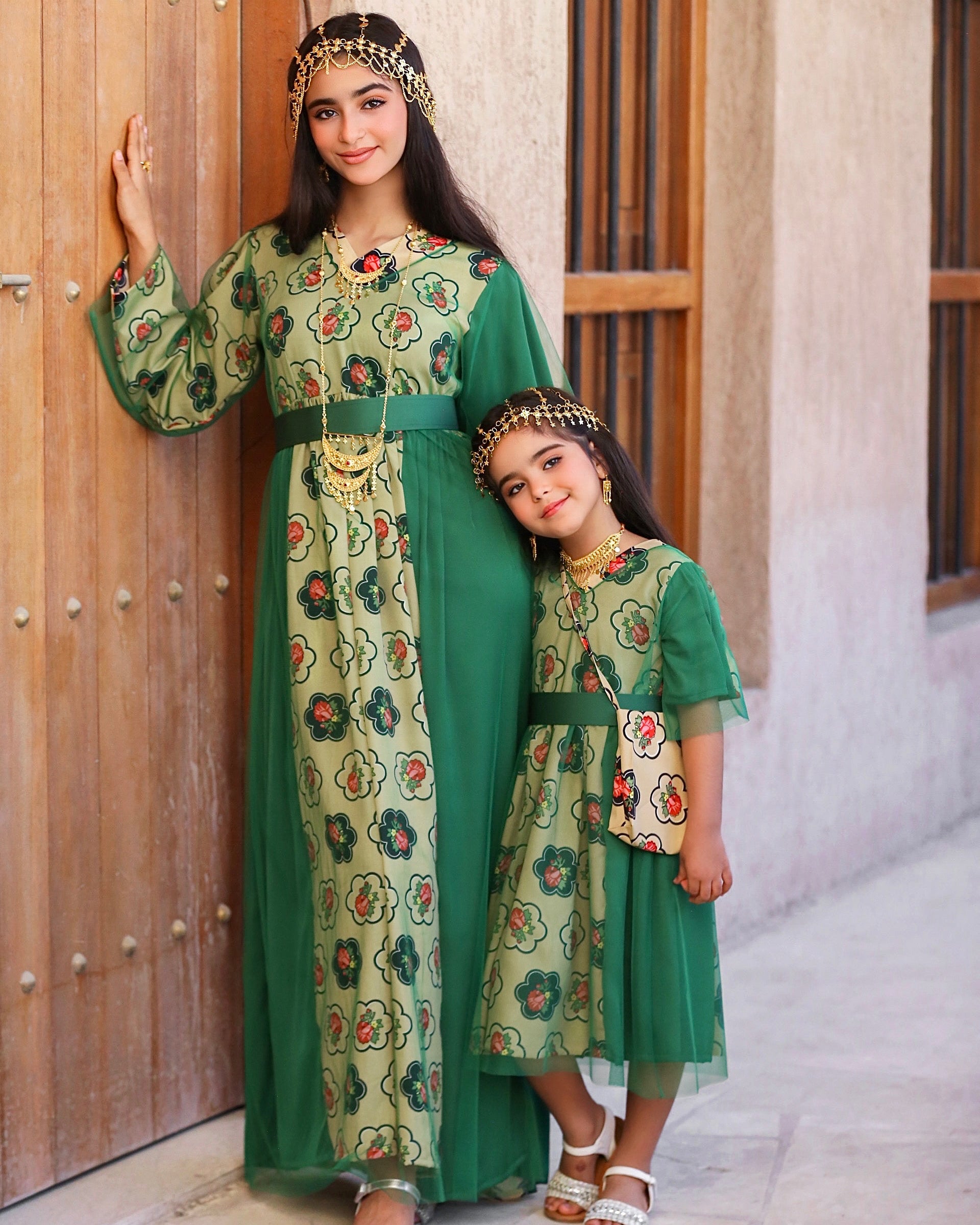 Green Heritage Dress – Classic Elegance in Green