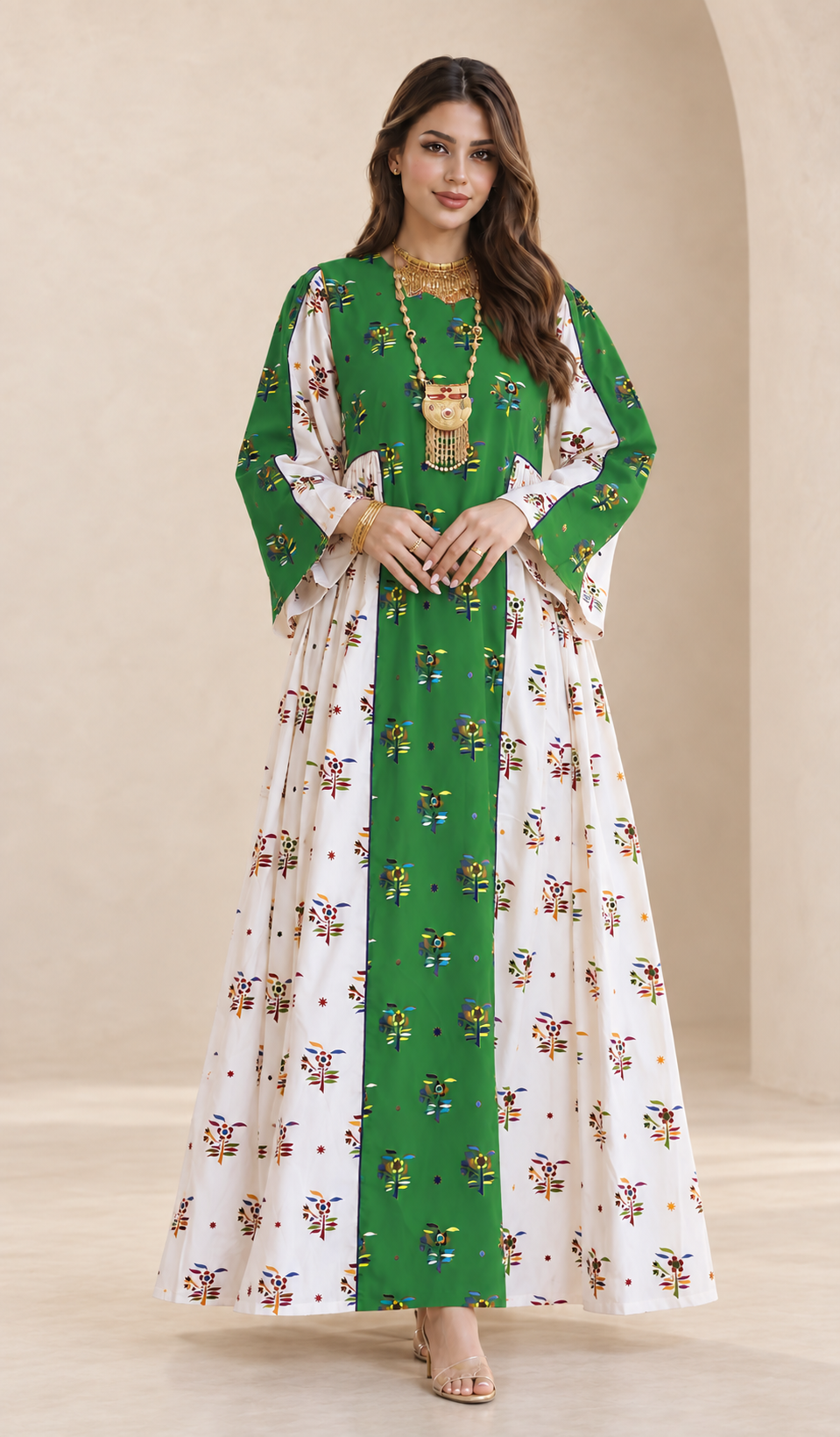 Green Bu Tera Traditional Dress – Women's Elegant Occasion Dress – UAE
