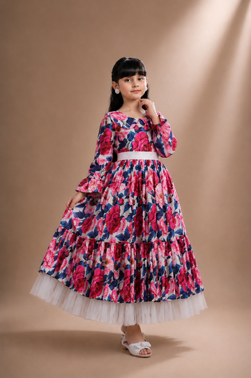 Pink Rose Garden Party Dress – Elegant Occasion Dress – UAE