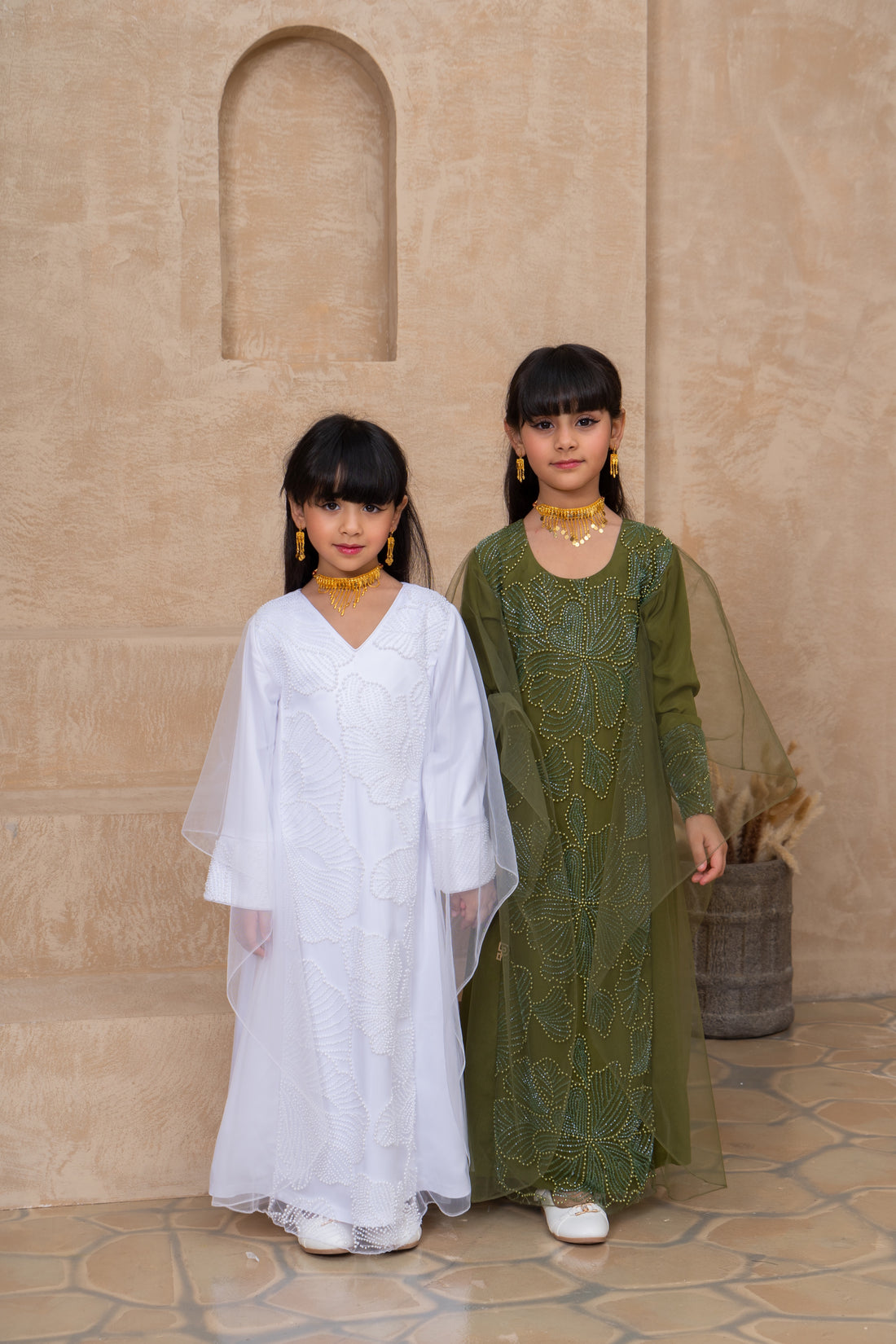 Green Pearl Thobe Dress