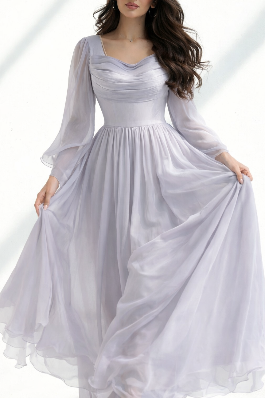 Grey Whisper Organza Dress | La Mode Patchouli