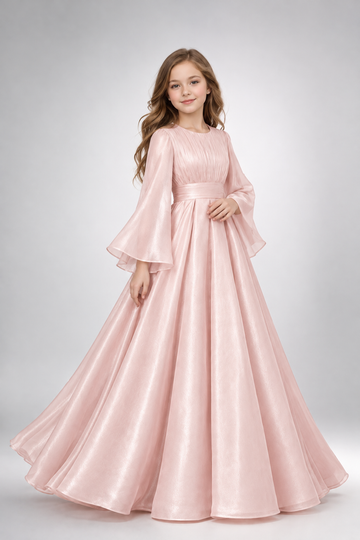 Light pink ready to ship Dress – Elegant Wide Sleeve Occasion Dress – UAE