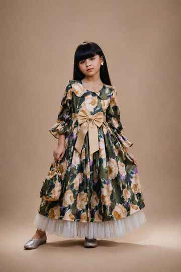 Golden Rose Garden Ready To Ship Party Dress – Elegant Occasion Dress – UAE