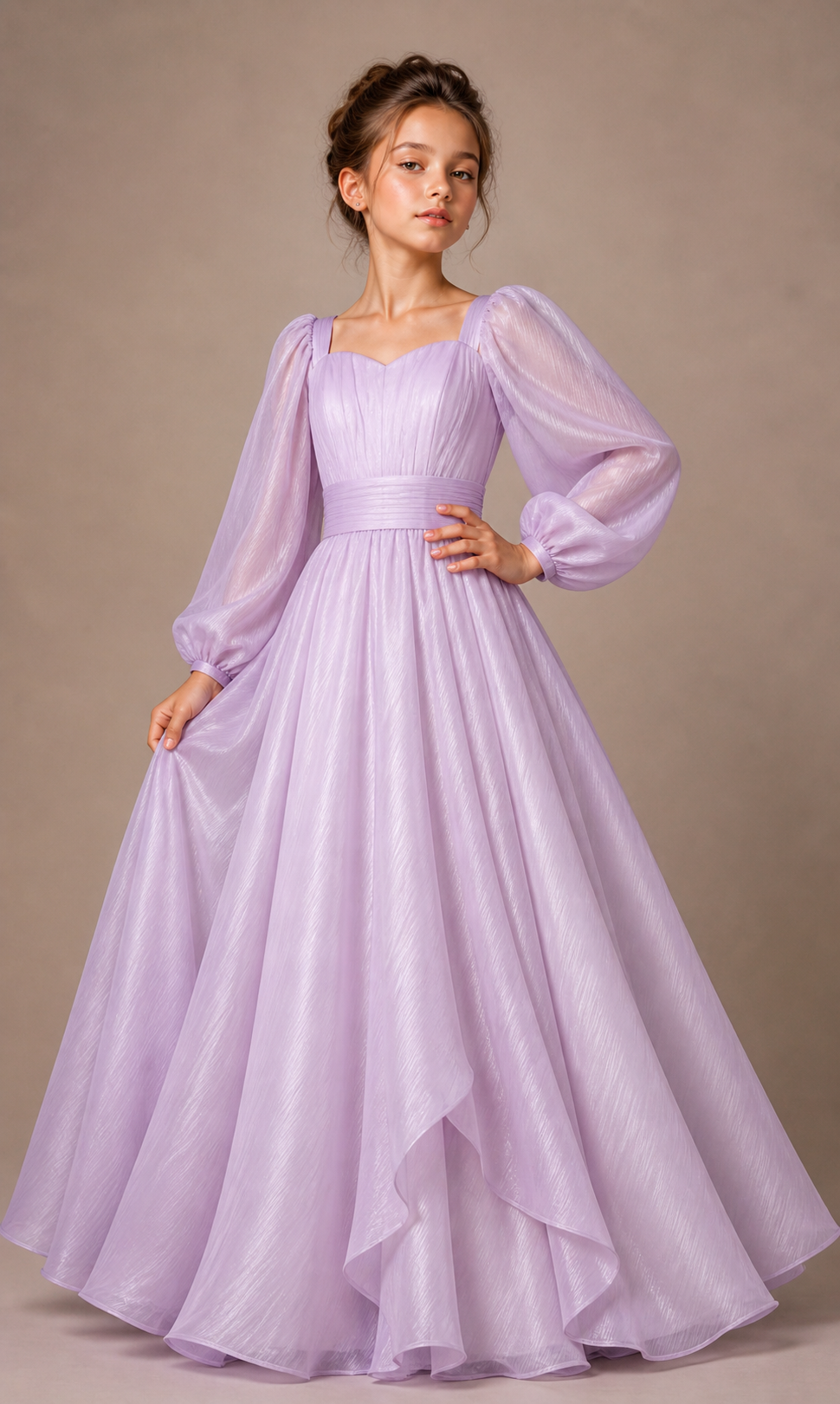 Purple royal Organza Party Dress – Luxury Occasion Dress – UAE Boutique