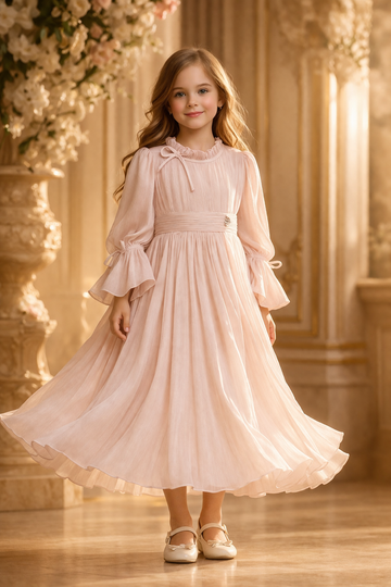 Light Pink Organza Party Dress – Elegant Occasion Dress – UAE Boutique