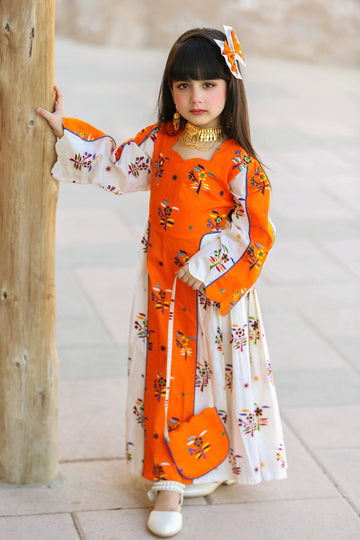 Orange Bu Tera Traditional Dress – Elegant Occasion Dress – UAE