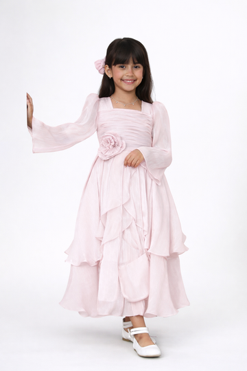 Pink Organza Party Dress – Ready Dress  – UAE Boutique