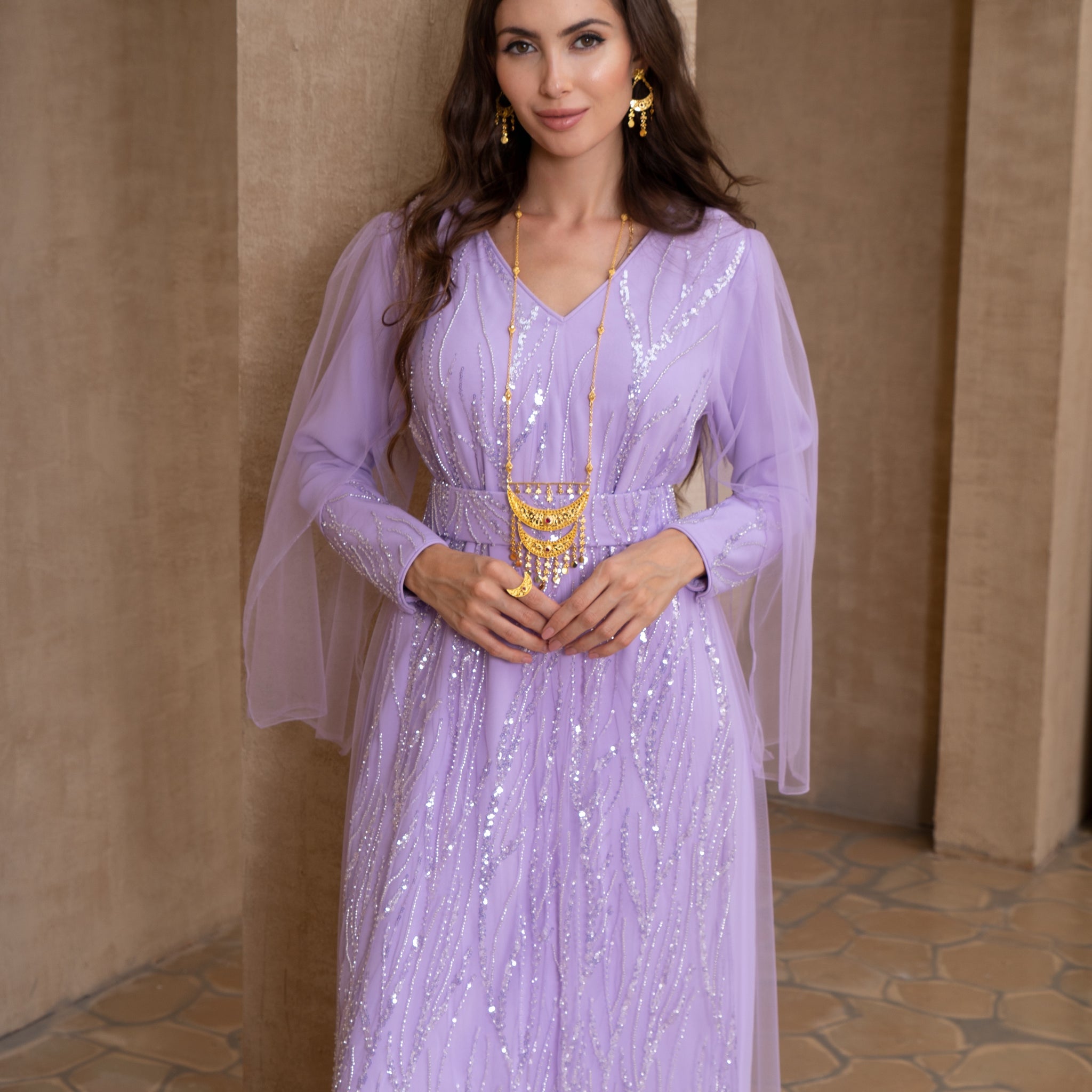 Crystal Royal lavender Jalabiya