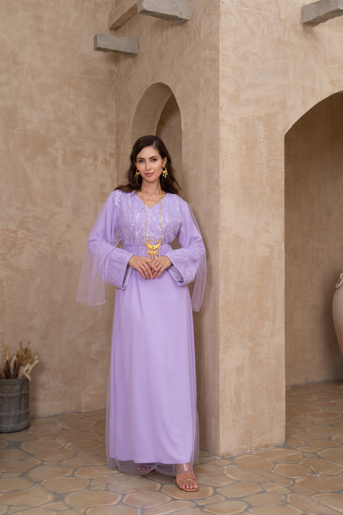 Crystal lavender Jalabiya