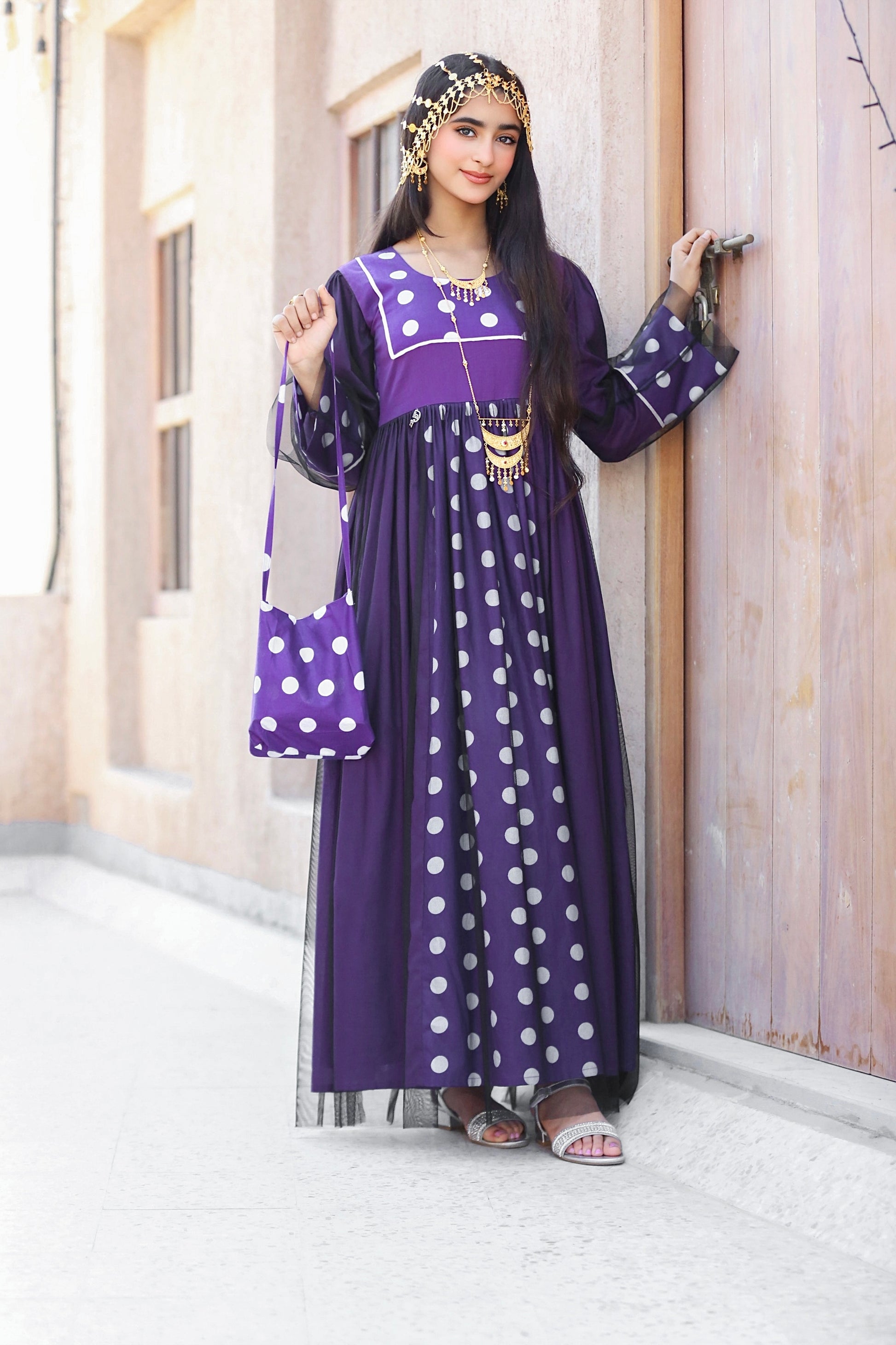 purple polka dot dress womens Lily Purple Polka Dot off Shoulder Dress