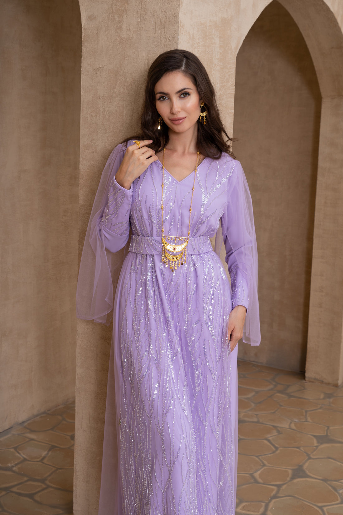 Crystal Royal lavender Jalabiya