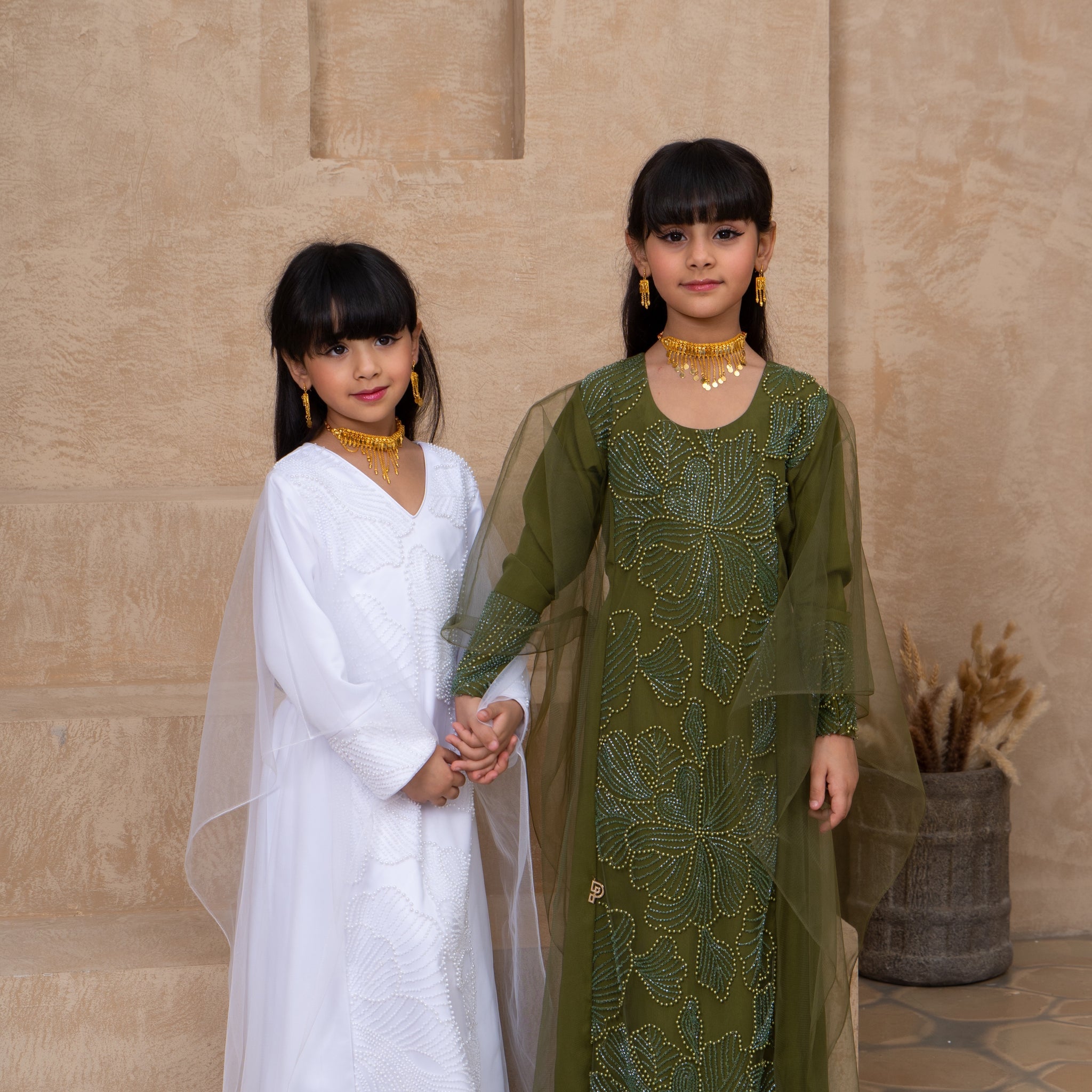 Green Pearl Thobe Dress