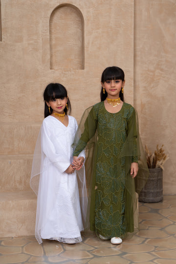 Green Pearl Thobe Dress