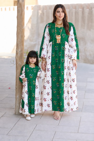 Green Bu Tera Traditional Dress – Girls Elegant Occasion Dress – UAE