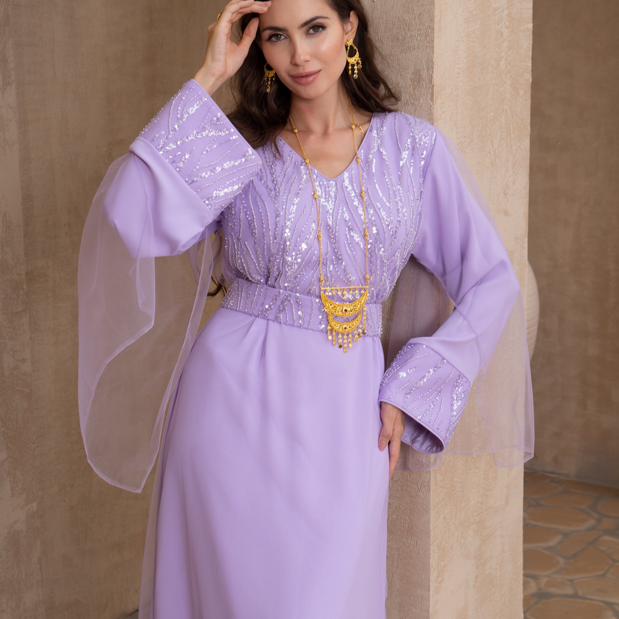 Crystal lavender Jalabiya