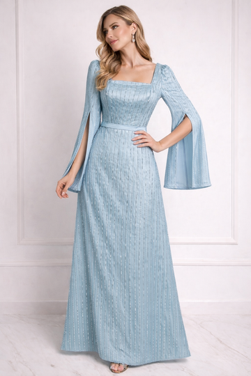 Blue grey Party Dress | La Mode Patchouli | UAE