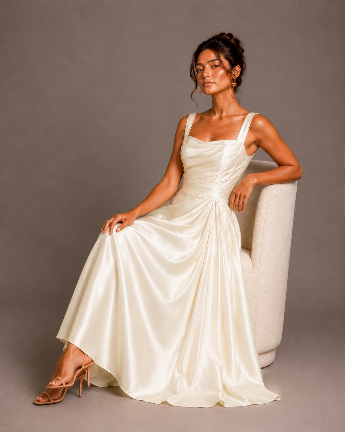 Élise Ivory Satin Gown | Custom Made | Women's Occasion Dress | La Mode Patchouli