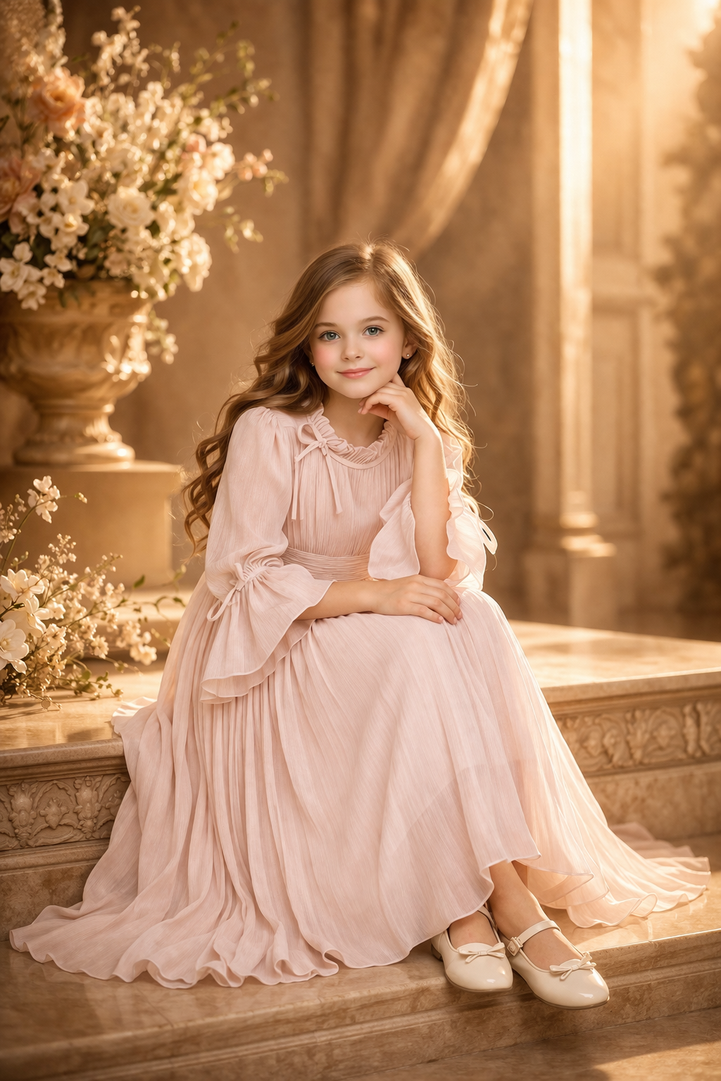 Light Pink Organza Party Dress – Elegant Occasion Dress – UAE Boutique
