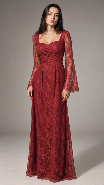 Red Lace Elegant Dress – Ready To Ship