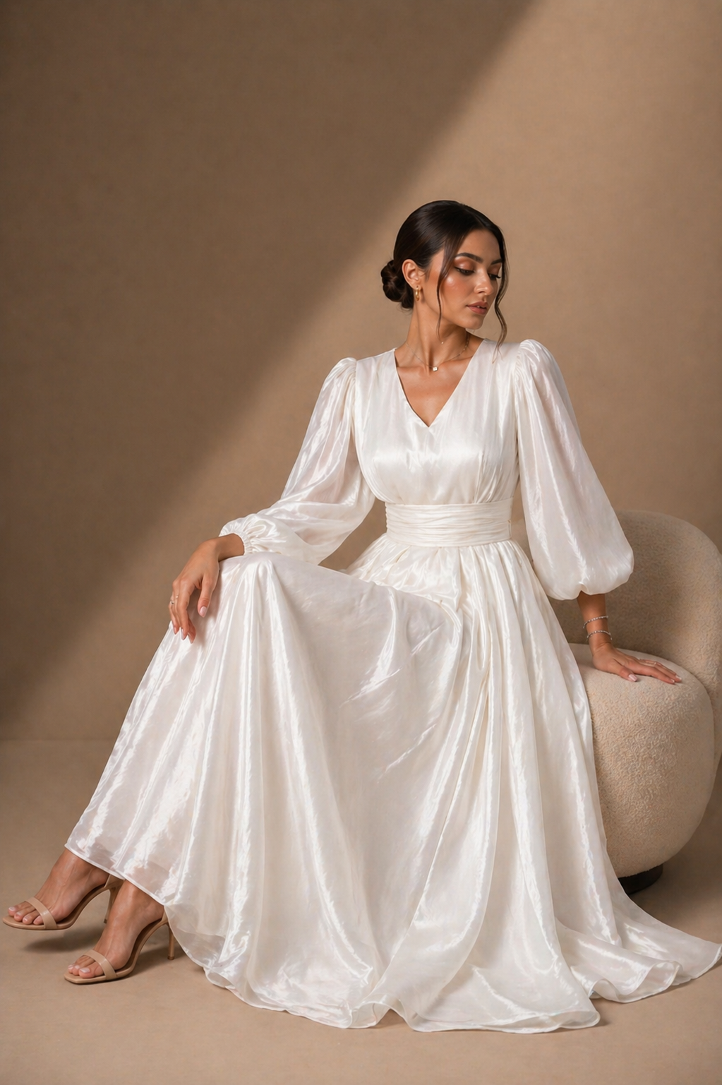 White bridal Organza Dress – Elegant Occasion Dress – UAE