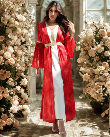 Royal Red Moroccan Dress - Ready To Ship – Elegant Occasion Dress – UAE