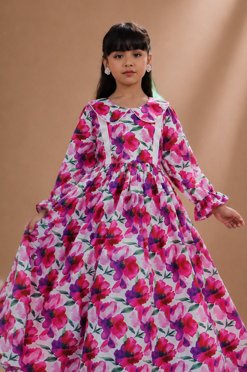 Dark Rose Garden Party Dress – Elegant Occasion Dress – UAE