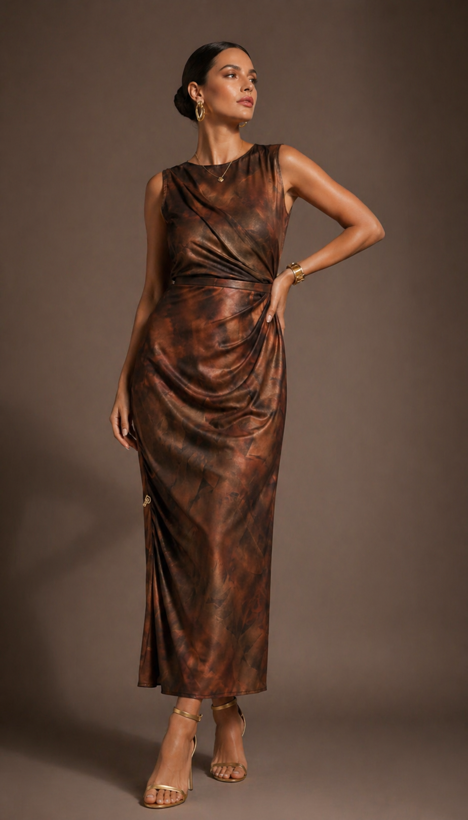 Mocha Elegance Dress | La Mode Patchouli