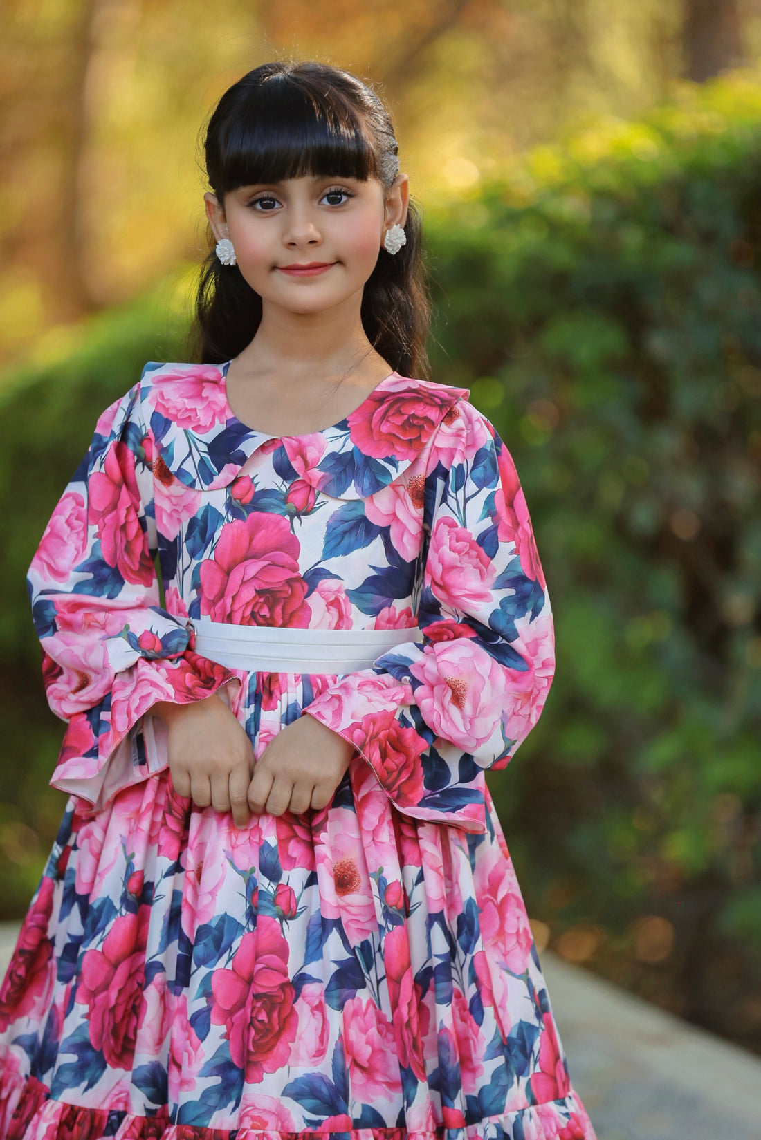 Pink Rose Garden Party Dress-Ready To Ship – Elegant Occasion Dress – UAE