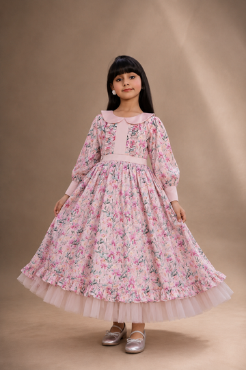 Pink Rose Garden Party Dress – Elegant Women Occasion Dress – UAE