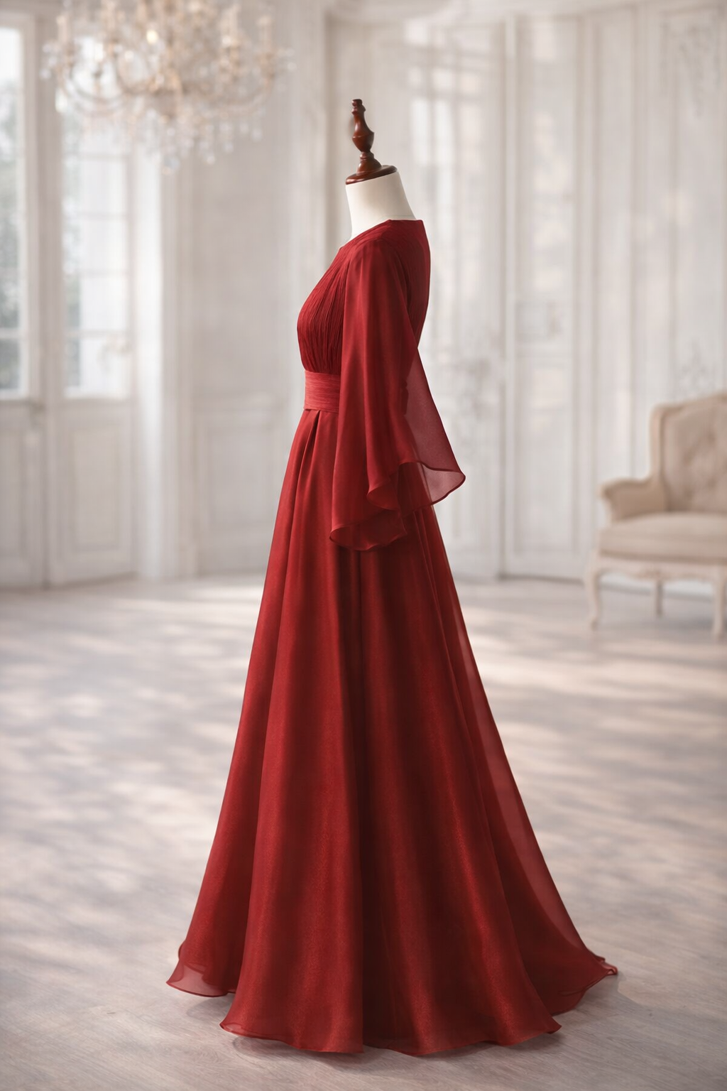 Red Shiny Organza dress