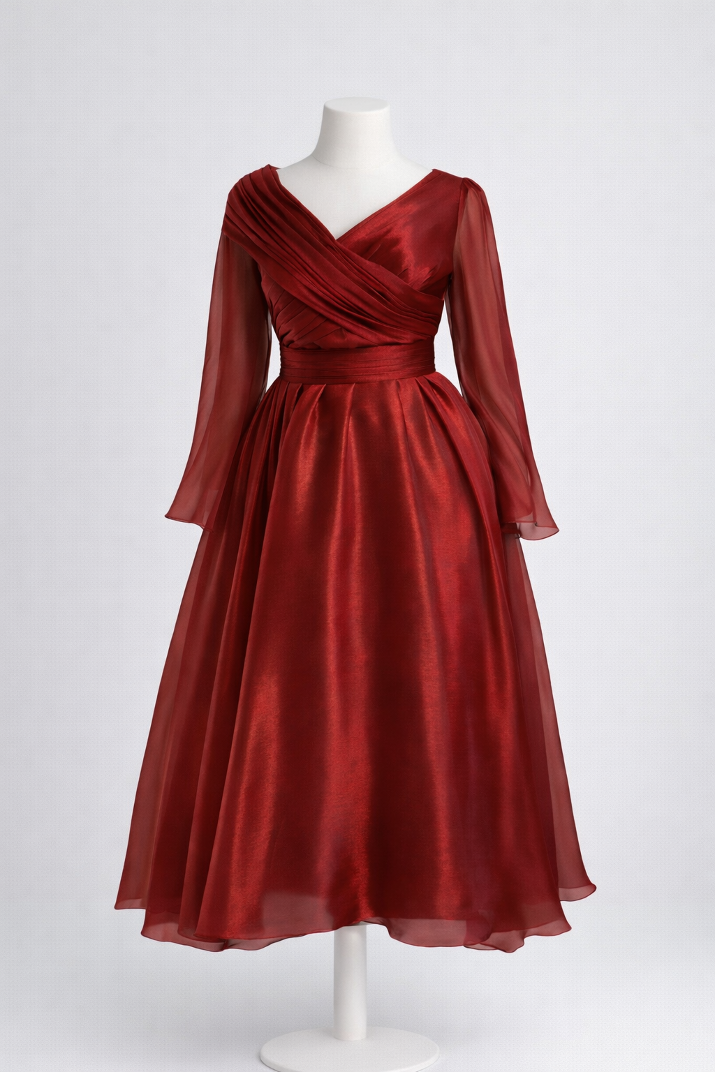 Red Elegant Organza Evening Gown – Tailored for You | La Mode Patchouli