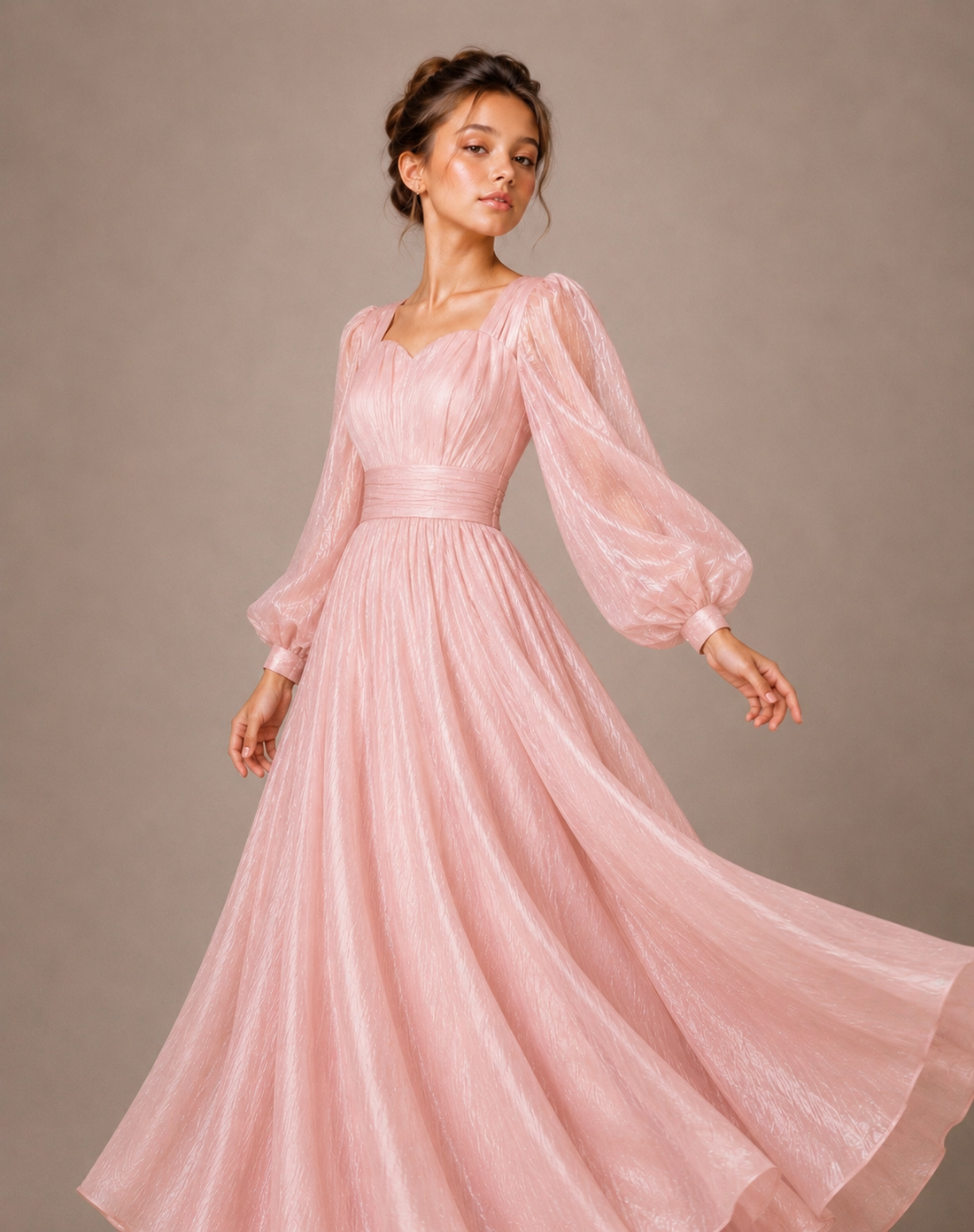 Rosé Lumière Gown
 Organza Party Dress – Luxury Occasion Dress – UAE Boutique