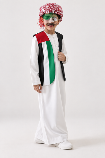 Boys UAE National Day Vest round – Traditional Emirati Celebration Outfit