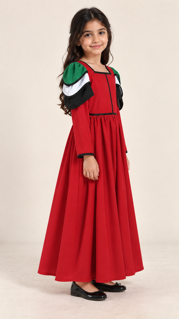 Red ruffle UAE National Day Dress – Elegant Celebration Dress – UAE