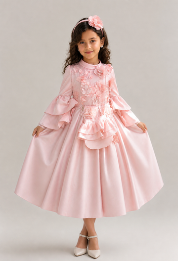 Blush Petal Couture Dress – Elegant Occasion Dress – UAE Boutique