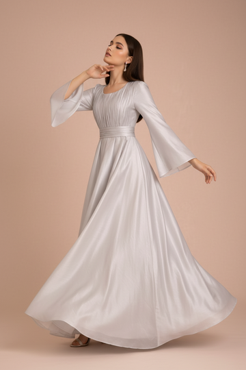 Grey Organza Party Dress for girls – La Mode Patchouli, Abu Dhabi (2 of 6)