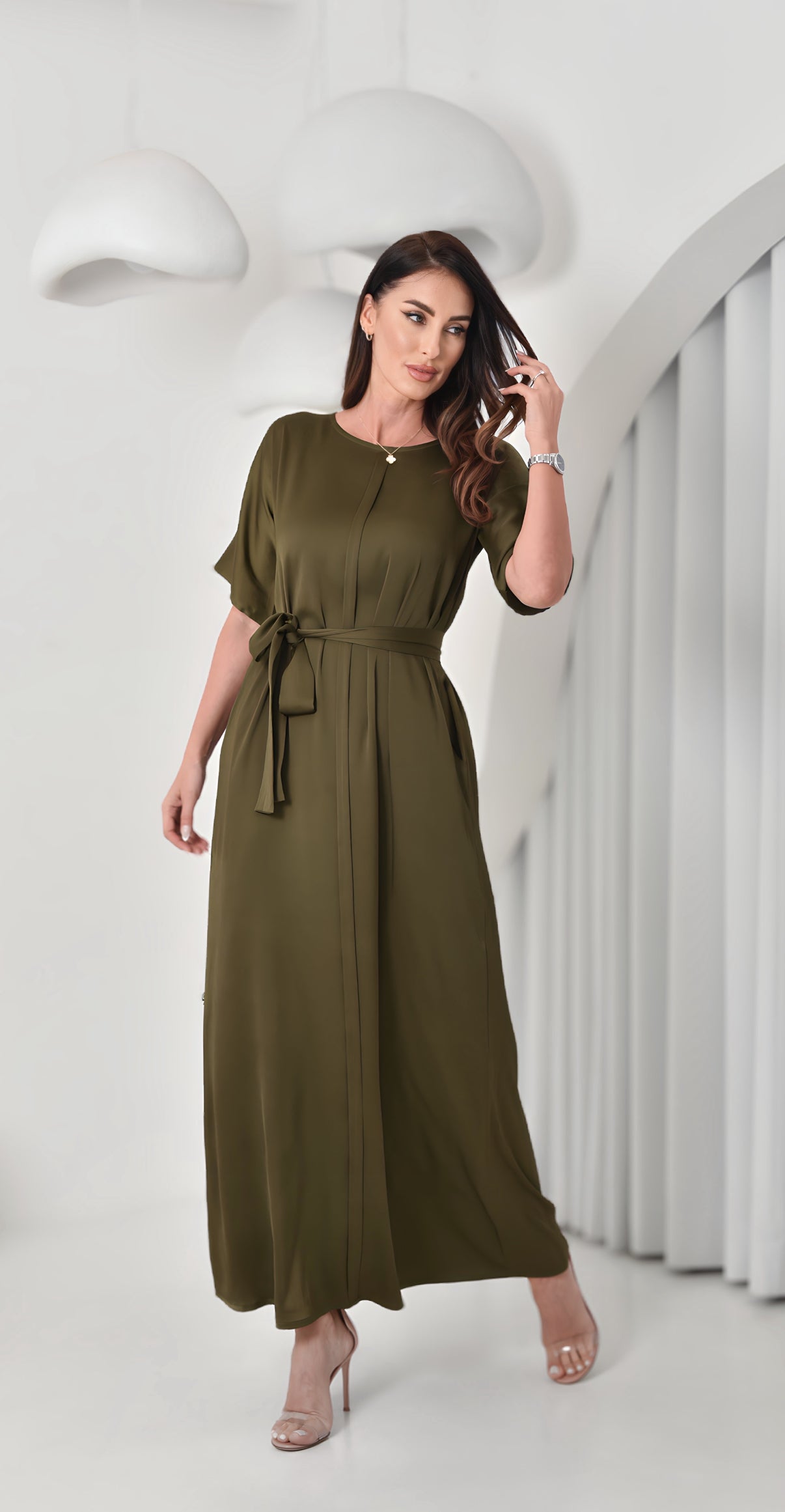 Urban Oasis Army Green Dress Chic Everyday Wear | La Mode Patchouli Urban Oasis Army Green Dress Chic Everyday Wear | La Mode Patchouli
