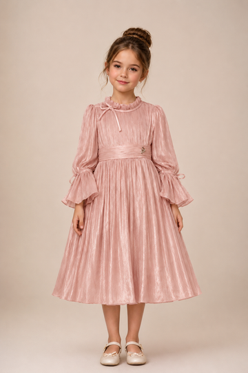 Vintage Blush Organza Party Dress | Custom Made | Girls Elegant Occasion Dress | La Mode Patchouli