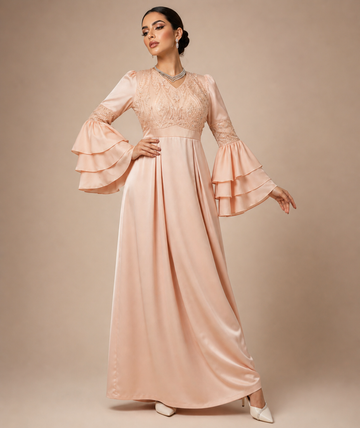 Ivory Whisper Organza Gown
 – Elegant Occasion Dress – UAE Boutique