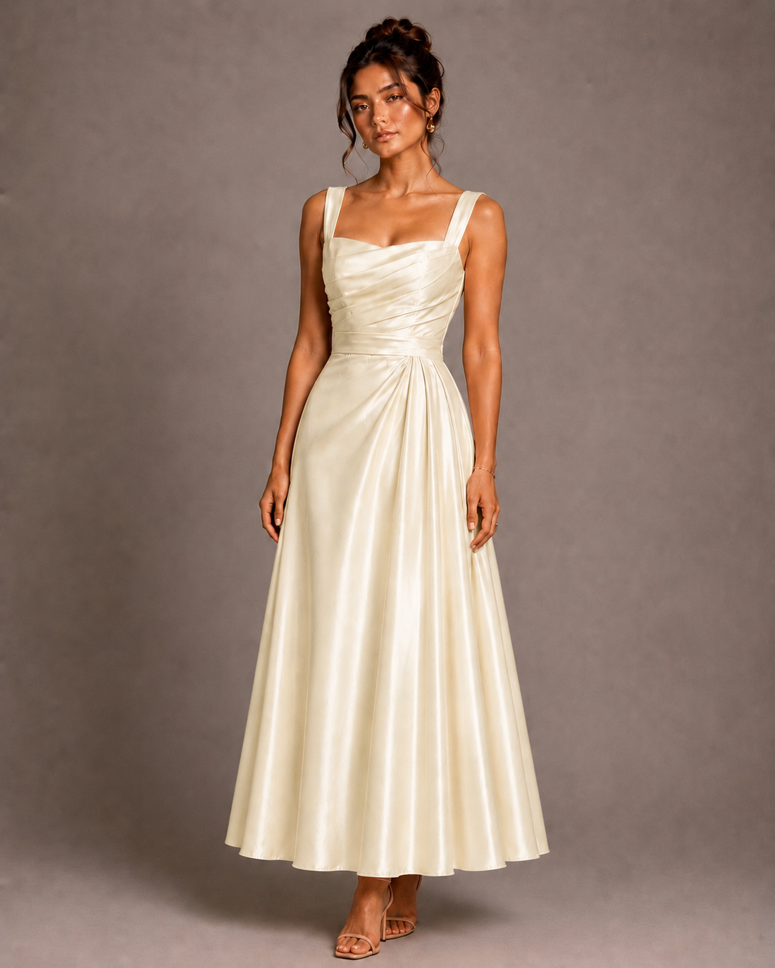 Élise Ivory Satin Gown
 – Elegant Occasion Dress – UAE
