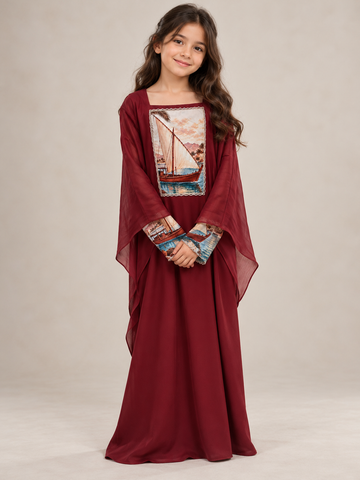 Red Organza THOBE tradition Art| La Mode Patchouli Junior