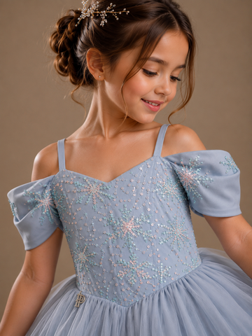 Snowflake Couture Girls Dress | Custom Made | La Mode Patchouli UAE